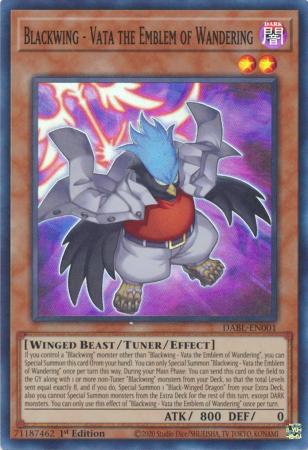 Blackwing Vata the Emblem of Wandering DABL EN001 Super Rare 1st Edition Blackwing Vata the Emblem of Wandering DABL EN001 Super Rare 1st Edition