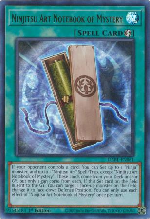 Ninjitsu Art Notebook of Mystery DABL EN061 Ultra Rare 1st Edition Ninjitsu Art Notebook of Mystery DABL EN061 Ultra Rare 1st Edition