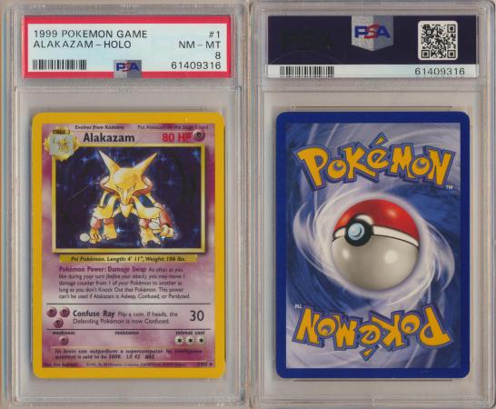 ALAKAZAM 1/102 Base Set Holo Pokemon Card Exc / Near -  Portugal