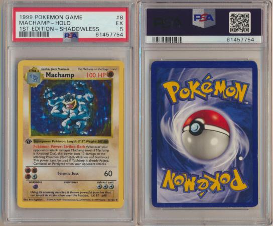 (2) 1st hotsell edition Machamp Base Set PSA 8 Graded Pokemon Cards