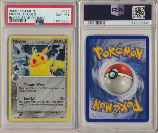 2006 POKEMON PIKACHU HOLO BLACK STAR PROMOS PSA discount 8 #035