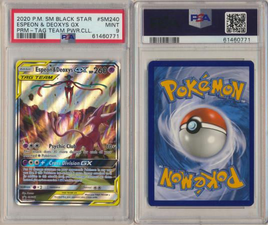 Espeon Dexoys GX SM240 PSA 9 MINT Promo SM Promo 0771 Espeon Dexoys GX SM240 PSA 9 MINT Promo SM Promo 0771