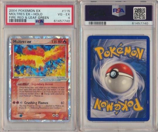Pokemon card Moltres Ex 115/112 Ex Fire Red & Leaf Green 2004 Holo