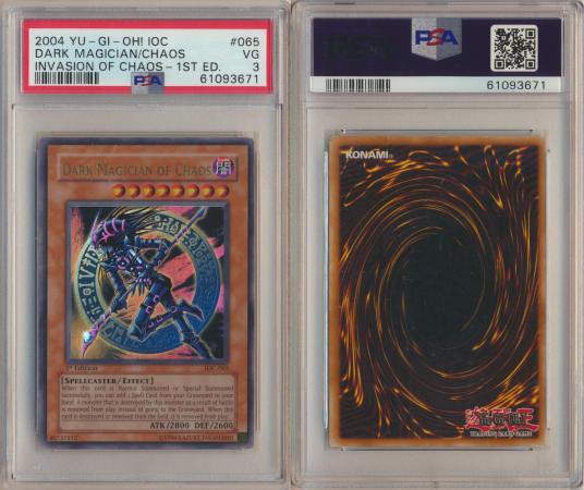 Dark Magician of Chaos IOC 065 PSA 3 VG Ultra Rare 1st Edition 3671 PSA Graded Yugioh Cards Dark Magician of Chaos IOC 065 PSA 3 VG Ultra Rare 1st Edition 3671 PSA Graded Yugioh Cards