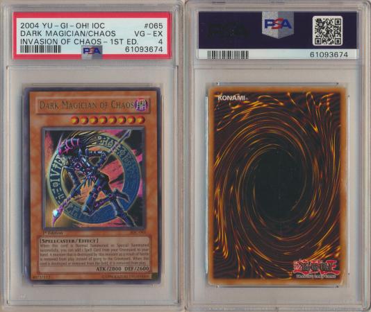 Dark Magician of Chaos IOC 065 PSA 4 VG EX Ultra Rare 1st Edition 3674 PSA Graded Yugioh Cards Dark Magician of Chaos IOC 065 PSA 4 VG EX Ultra Rare 1st Edition 3674 PSA Graded Yugioh Cards