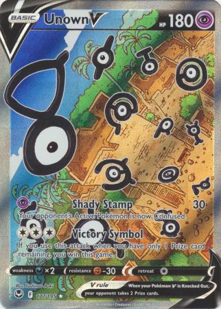  Unown V & Vstar 065/195- Silver Tempest - Pokemon Ultra Rare  Card Lot - 2 Card Set : Toys & Games