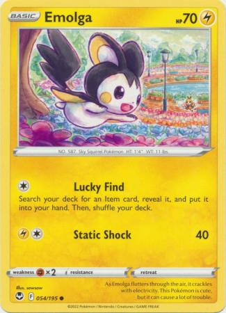 Emolga 054 195 Common Sword Shield Silver Tempest Singles Emolga 054 195 Common Sword Shield Silver Tempest Singles