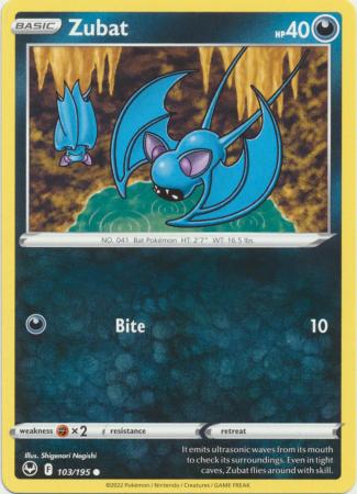 Zubat 103 195 Common Sword Shield Silver Tempest Singles Zubat 103 195 Common Sword Shield Silver Tempest Singles