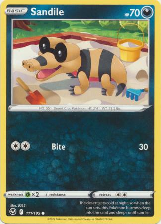Sandile 111 195 Common Sword Shield Silver Tempest Singles Sandile 111 195 Common Sword Shield Silver Tempest Singles