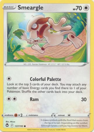 Smeargle 137 195 Common Sword Shield Silver Tempest Singles Smeargle 137 195 Common Sword Shield Silver Tempest Singles