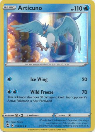 Articuno Silver Shiny Pokémon Card in A Magnetic Freestanding 