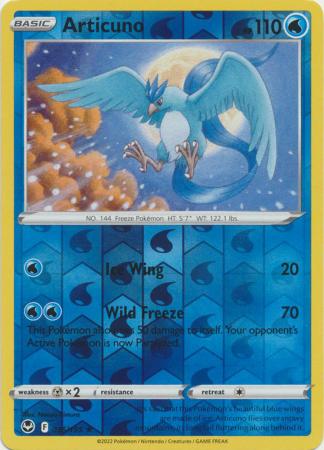 Articuno Silver Shiny Pokémon Card in A Magnetic Freestanding 