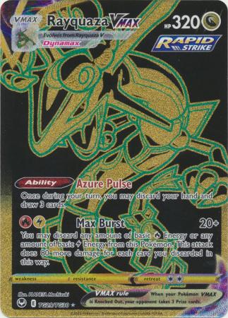 Rayquaza VMAX Gold Metal Card HP 3200