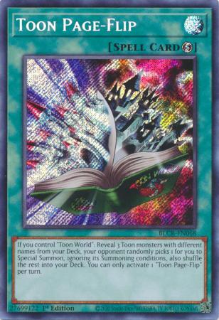 Toon Page Flip BLCR EN068 Secret Rare 1st Edition Toon Page Flip BLCR EN068 Secret Rare 1st Edition