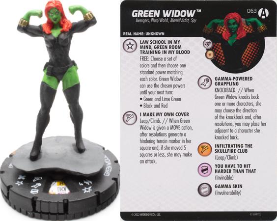 Green Widow 063 Chase Avengers Forever Marvel Heroclix Green Widow 063 Chase Avengers Forever Marvel Heroclix