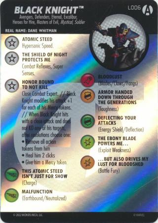 Black Knight #L006 Marvel Heroclix: Avengers Forever Legacy Card