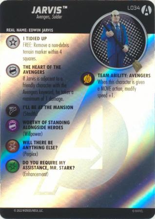Jarvis L034 Marvel Heroclix Avengers Forever Legacy Card Jarvis L034 Marvel Heroclix Avengers Forever Legacy Card