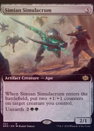 Simian Simulacrum 352 Extended Art Foil The Brothers War Collector Booster Foil Singles Simian Simulacrum 352 Extended Art Foil The Brothers War Collector Booster Foil Singles