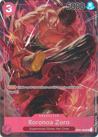 Roronoa Zoro Parallel OP01 025 Super Rare Romance Dawn OP 01 Singles Roronoa Zoro Parallel OP01 025 Super Rare Romance Dawn OP 01 Singles