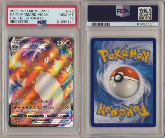 Charizard VMAX 020 189 PSA 10 GEM MT Full Art Darkness Ablaze 6121 Charizard VMAX 020 189 PSA 10 GEM MT Full Art Darkness Ablaze 6121