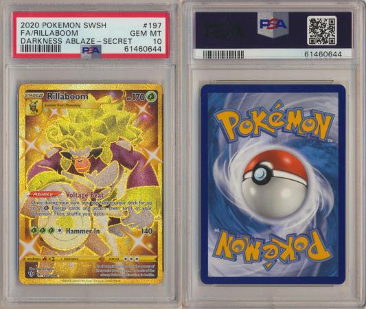 Pokemon Rillaboom 197/189 PSA 10 Gold sold