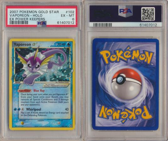 Cheapest Pokemon Vaporeon Gold Star PSA 3