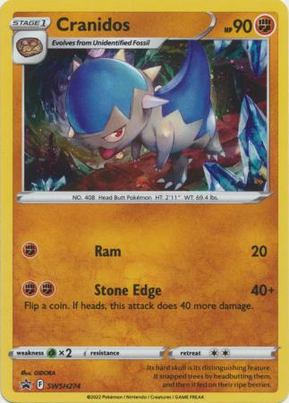 Cranidos SWSH274 Holo Promo Pokemon Sword Shield Promos Cranidos SWSH274 Holo Promo Pokemon Sword Shield Promos