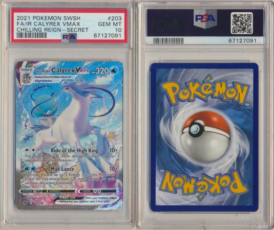 Ice Rider Calyrex VMAX 203 198 PSA 10 GEM MT Full Art Chilling Reign 7091 Ice Rider Calyrex VMAX 203 198 PSA 10 GEM MT Full Art Chilling Reign 7091