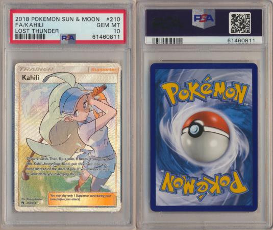 2018 pokemon sun & moon Kahili trainer PSA 10 full hot art