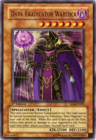 Dark Eradicator Warlock SD6 EN001 Ultra Rare 1st Edition Dark Eradicator Warlock SD6 EN001 Ultra Rare 1st Edition