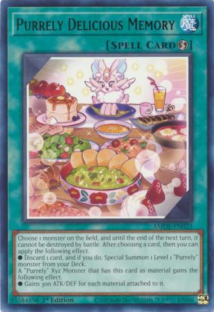 Yugioh! Purrely Delicious Memory - AMDE-EN023 - Rare - 1st Edition Near  Mint, En