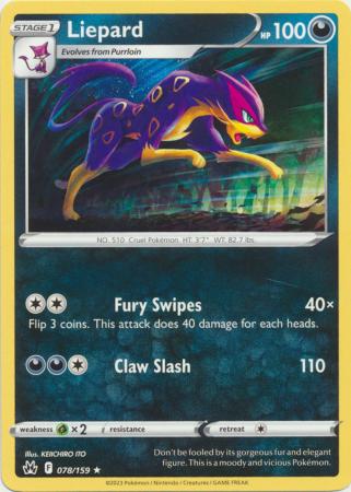 Liepard 078 159 Rare Crown Zenith Singles Liepard 078 159 Rare Crown Zenith Singles