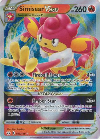 Carte pokemon - zenith regale - simisear v astro