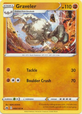 Graveler 068 159 Uncommon Crown Zenith Singles Graveler 068 159 Uncommon Crown Zenith Singles