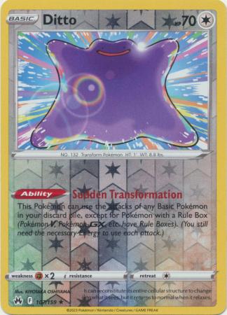 Pokemon DITTO 107/159 - Crown Zenith - RARE HOLO - - MINT