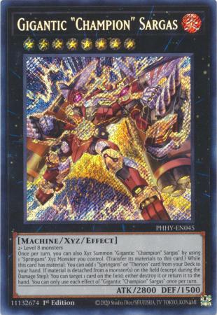 Gigantic Champion Sargas PHHY EN045 Secret Rare 1st Edition Gigantic Champion Sargas PHHY EN045 Secret Rare 1st Edition