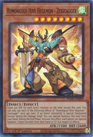 Humongous Hive Hegemon Zexstagger PHHY EN099 Super Rare 1st Edition Humongous Hive Hegemon Zexstagger PHHY EN099 Super Rare 1st Edition