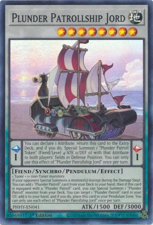 Plunder Patrollship Jord PHHY EN041 Super Rare 1st Edition Plunder Patrollship Jord PHHY EN041 Super Rare 1st Edition