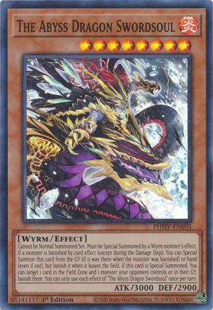 The Abyss Dragon Swordsoul PHHY EN005 Super Rare 1st Edition The Abyss Dragon Swordsoul PHHY EN005 Super Rare 1st Edition