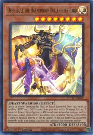 Orphebull the Harmonious Bullfighter Bard PHHY EN082 Ultra Rare 1st Edition Orphebull the Harmonious Bullfighter Bard PHHY EN082 Ultra Rare 1st Edition