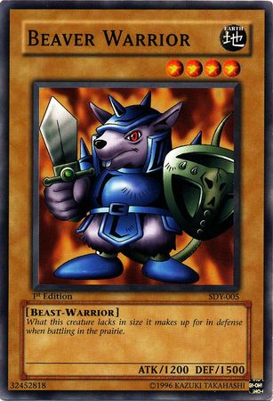Beaver Warrior SDY 005 Common 1st Edition Starter Deck Yugi SDY 1st Edition Singles Beaver Warrior SDY 005 Common 1st Edition Starter Deck Yugi SDY 1st Edition Singles