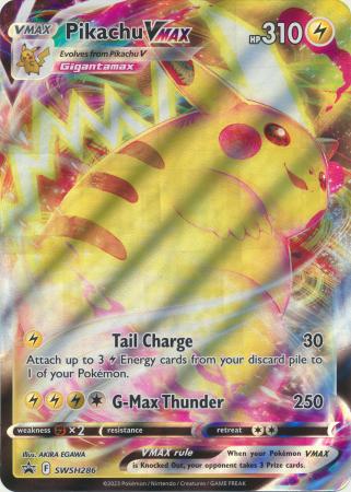 Jumbo Pikachu VMax Pokemon Card - SWSH286 Full Art Ultra Rare Promo - – JAB  Games13