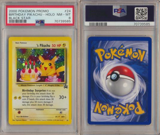 Pokémon shops Birthday Pikachu PSA 8