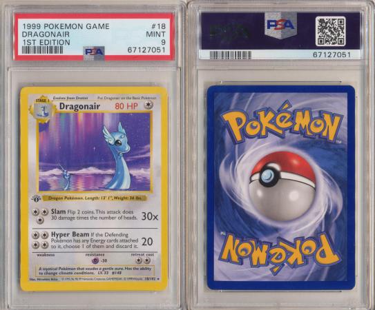 Dragonair 18 102 PSA 9 MINT Rare 1st Edition Base Set 7051 Dragonair 18 102 PSA 9 MINT Rare 1st Edition Base Set 7051