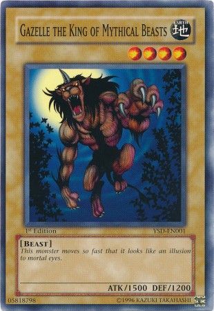 Gazelle the King of Mythical Beasts YSD EN001 Common 1st Edition Starter Deck GX 2006 YSD 1st Edition Singles Gazelle the King of Mythical Beasts YSD EN001 Common 1st Edition Starter Deck GX 2006 YSD 1st Edition Singles