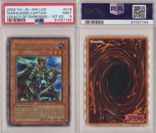 PSA 9 Mint - Marauding Captain LOD-018 1st Edition Ultra Rare