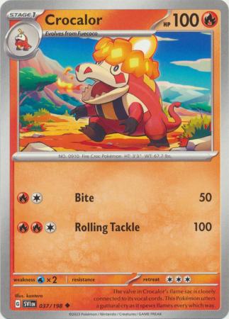Crocalor 037 198 Uncommon Scarlet Violet Base Set Singles Crocalor 037 198 Uncommon Scarlet Violet Base Set Singles