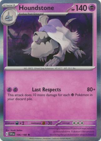 Houndstone 106 198 Holo Rare Scarlet Violet Base Set Singles Houndstone 106 198 Holo Rare Scarlet Violet Base Set Singles