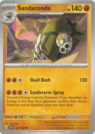 Sandaconda 120 198 Uncommon Scarlet Violet Base Set Singles Sandaconda 120 198 Uncommon Scarlet Violet Base Set Singles