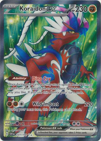 Pokemon Card Set Miraidon ex and Koraidon ex and Holos Scarlet